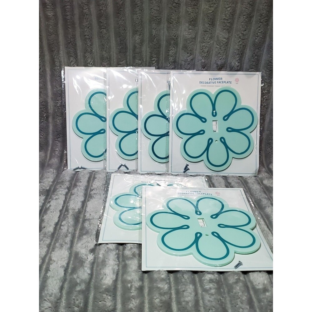 Lot of 6 Decorative Electrical Flower Faceplate. Single Switch Cover Novelty NEW